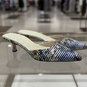 Pancaldi for Diane B. Blue Floral Striped Heels eu 40